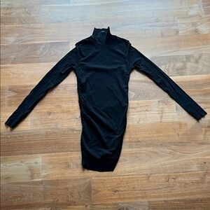 Sheer, Bodycon Black Women's Turtleneck Dress from White House Black Market